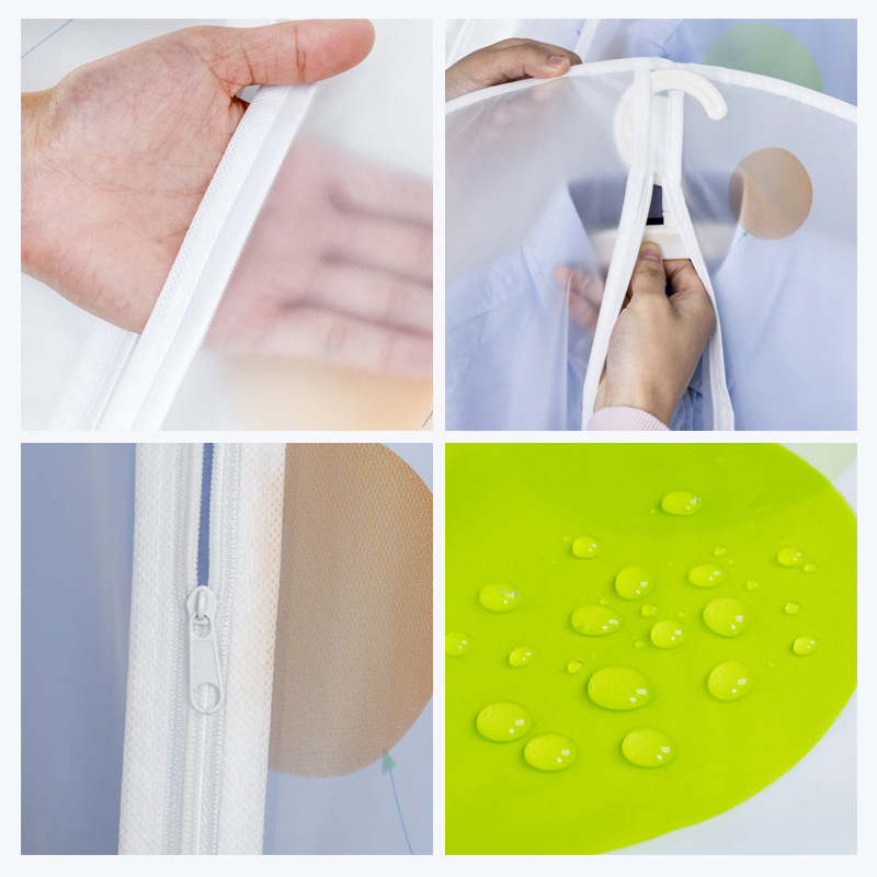 Ropa transparente cubierta de polvo bolsa de polvo no tejida traje cubierta abrigo bolsa de polvo de ropa peva almacenamiento de ropa