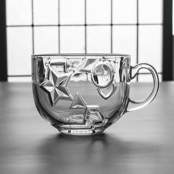 Lizun personalized transparent glass tempered breakfast cup solid durable household milk coffee drink hot drink glass