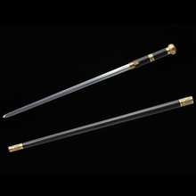 龙泉市刀剑花纹钢手杖剑登山剑防身拐杖剑手工硬剑收藏未开刃