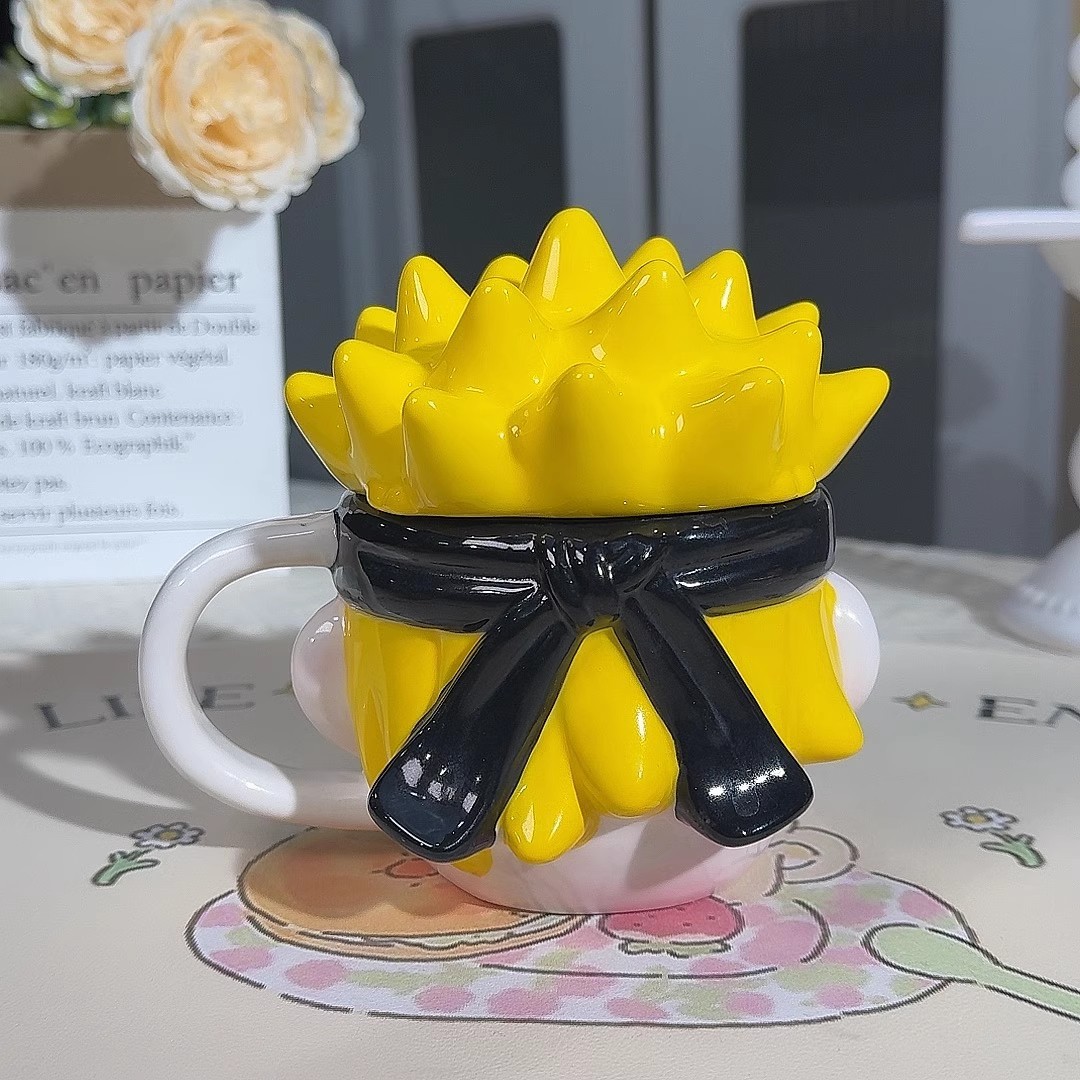 Taza de marca Hokage con cubierta de animación taza de agua taza de cerámica con personalidad creativa taza de leche de moda
