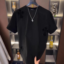 �羳���R�d TikTok Temu Men's Hot Drilling T-shirt, Summer Sl