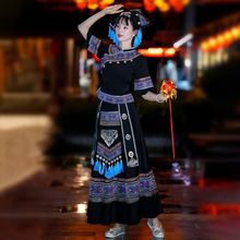 新三月三广西壮服民族服饰女成人壮族舞蹈服装瑶族歌圩节表演服装