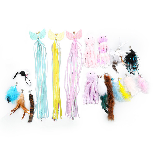 Cat toy wand replaces head large collection of self-entertaining cat toys pet supplies factory wholesale cross-border
