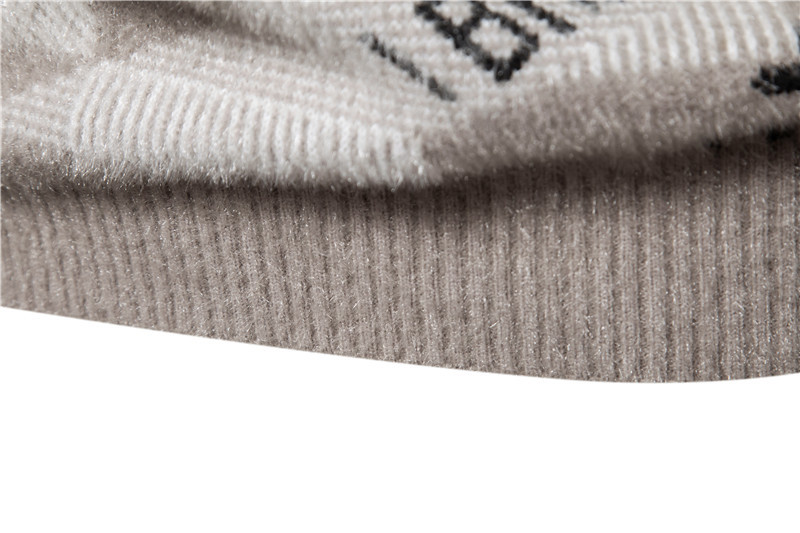 Round necked knitted autumn and winter new fashionable printed trend base sweater for men's top_voghion.com