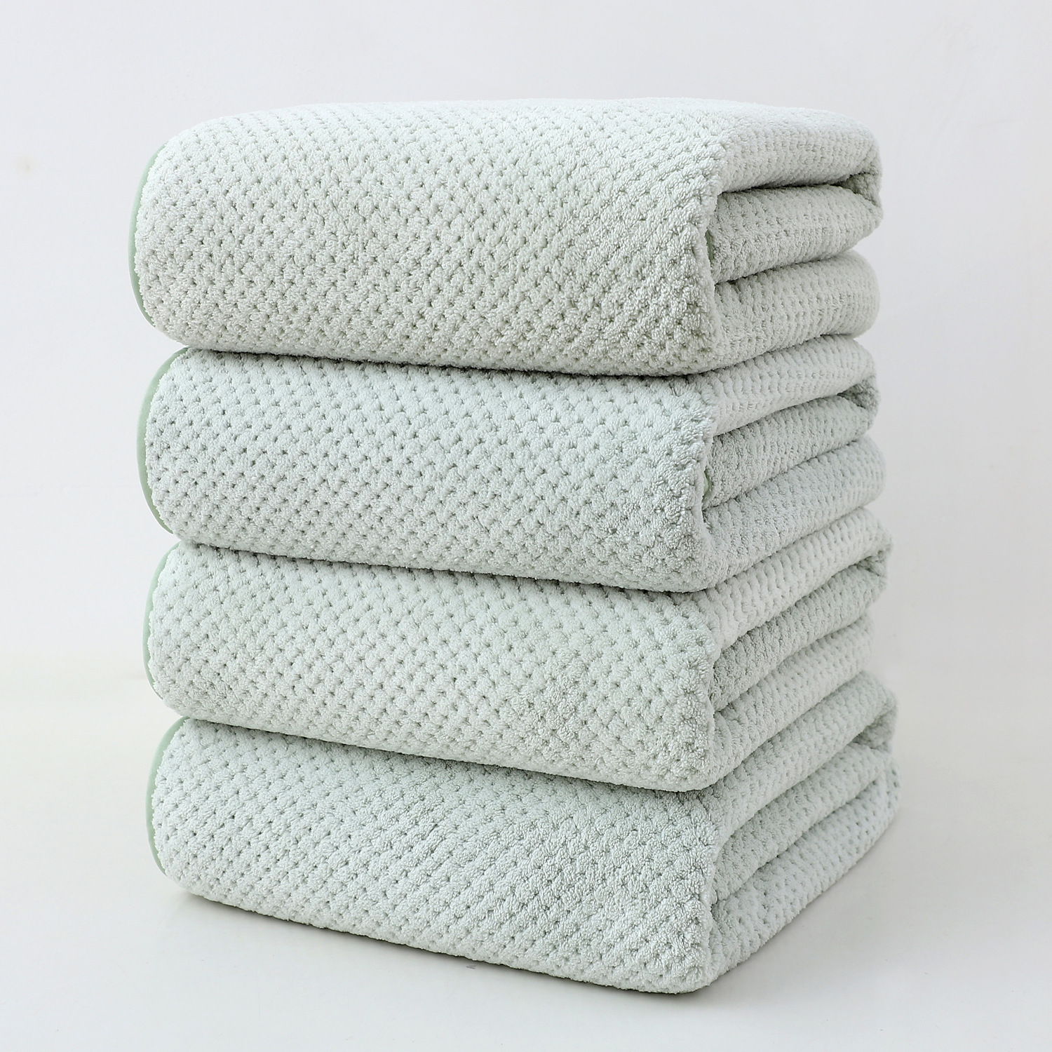 말차 그린 목욕 타올 세트