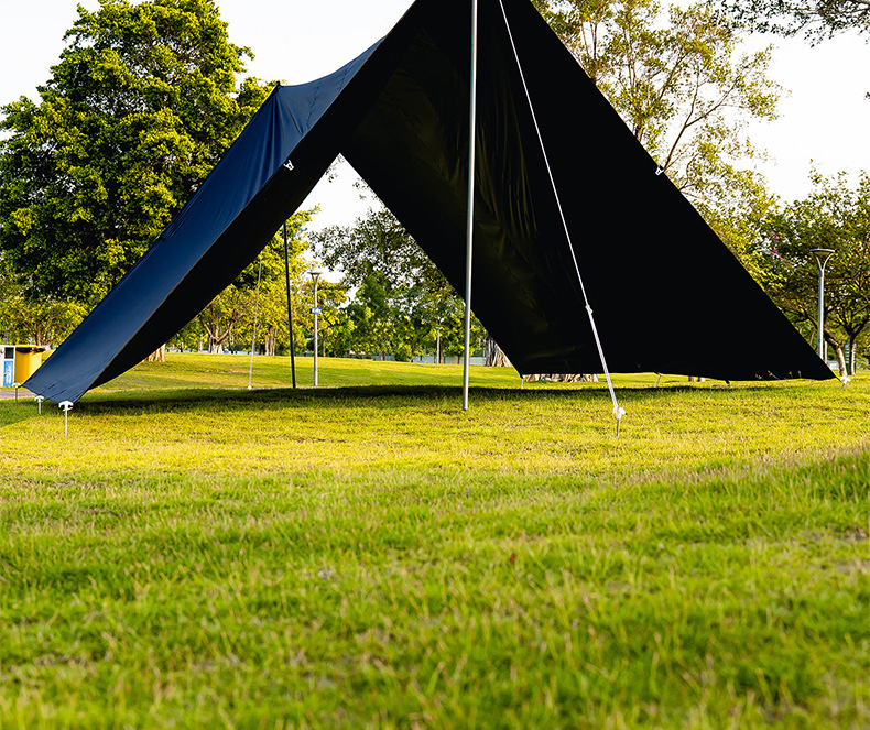 Multi-peg 19-peg black vinyl standalone canopy for outdoor camping, sun protection, large size, thickened, rainproof