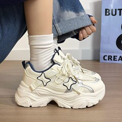 网红爆款运动鞋女透气2025秋季新款通勤百搭厚底时尚老爹鞋ins潮