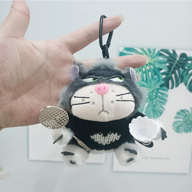 新しいアスリートルシファードールペンダントバドミントン猫ガールバッグペンダント人形ぬいぐるみ卸売|undefined