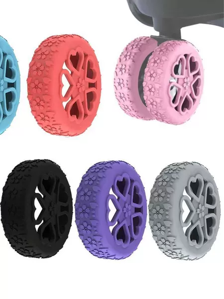 Upgraded luggage wheel protector, silicone material repair cover for trolley case casters, silent protective cover