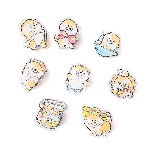 Cartoon Shiba Inu selling cuteness acrylic PP clip surrounding promotional cartoon cute folder student book clip wholesale accessories