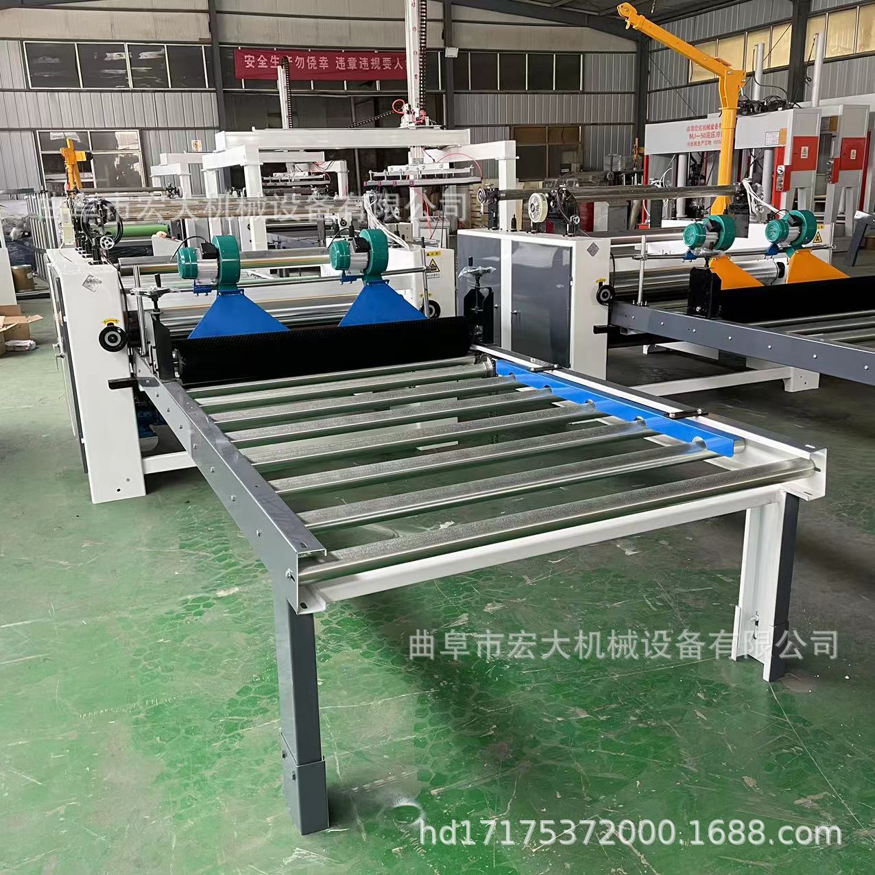 宏大碳晶板全自动平贴机贴合效率快家具板材冷胶贴面机铝板覆膜机