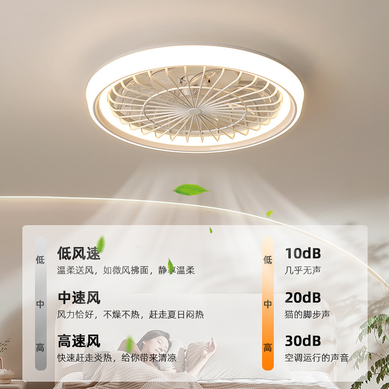 Luz de dormitorio personalidad creativa redonda puede soplar la lámpara de ventilador directo minimalista para proteger los ojos 2025 nueva lámpara de ventilador de habitación