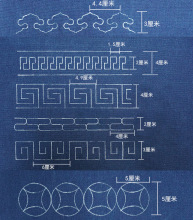 8JDK刺子绣模板 刺子绣图案 布艺花边绘图尺子 风 吉祥纹边框花纹