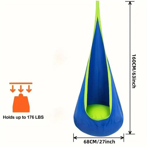 Children's swing indoor outdoor inflatable pad nylon pure cotton bag swing chair hammock with lights swing