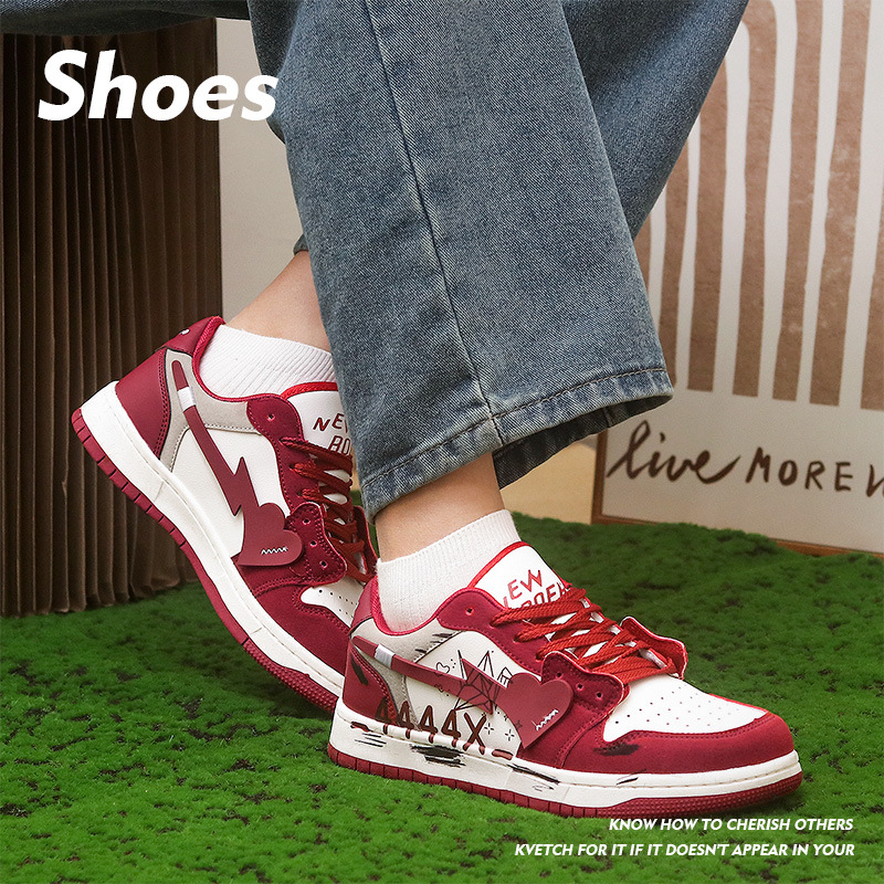 新款春夏男女情侶小眾塗鴉板鞋港風超火國潮ins休閒時尚學生鞋