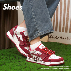 新款春夏男女情侶小眾塗鴉板鞋港風超火國潮ins休閒時尚學生鞋