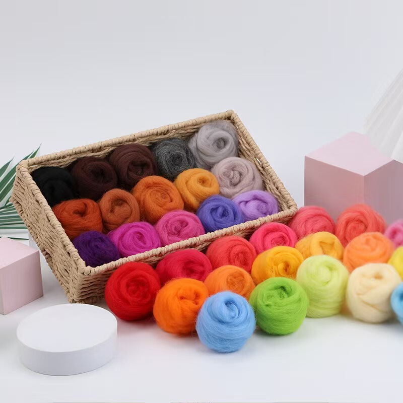 66S/70s color wool strip wool felt stamp music material bag diy wet felt wool wholesale 66S/70s color wool strip wool felt stamp music material bag diy wet felt wool wholesale