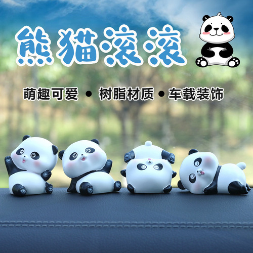 Panda Gugu Mini Figurine | Creative & Cute Panda Decor | Healing Cartoon Car Accessories for Wholesale