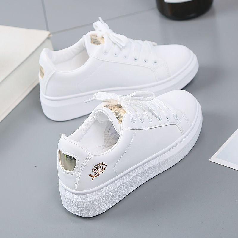 Korean Style Versatile Student Women's Shoes Flats Shoes 2023 Autum Fashion Sports Shoes Low-Top White Shoes Casual Shoes