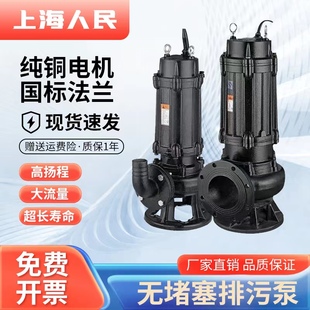 Shanghai People's Sewage Pump National Standard 380V Three-Phase Submersible Pump Wq Sewage Pump All-Copper Motor Basement Sump
