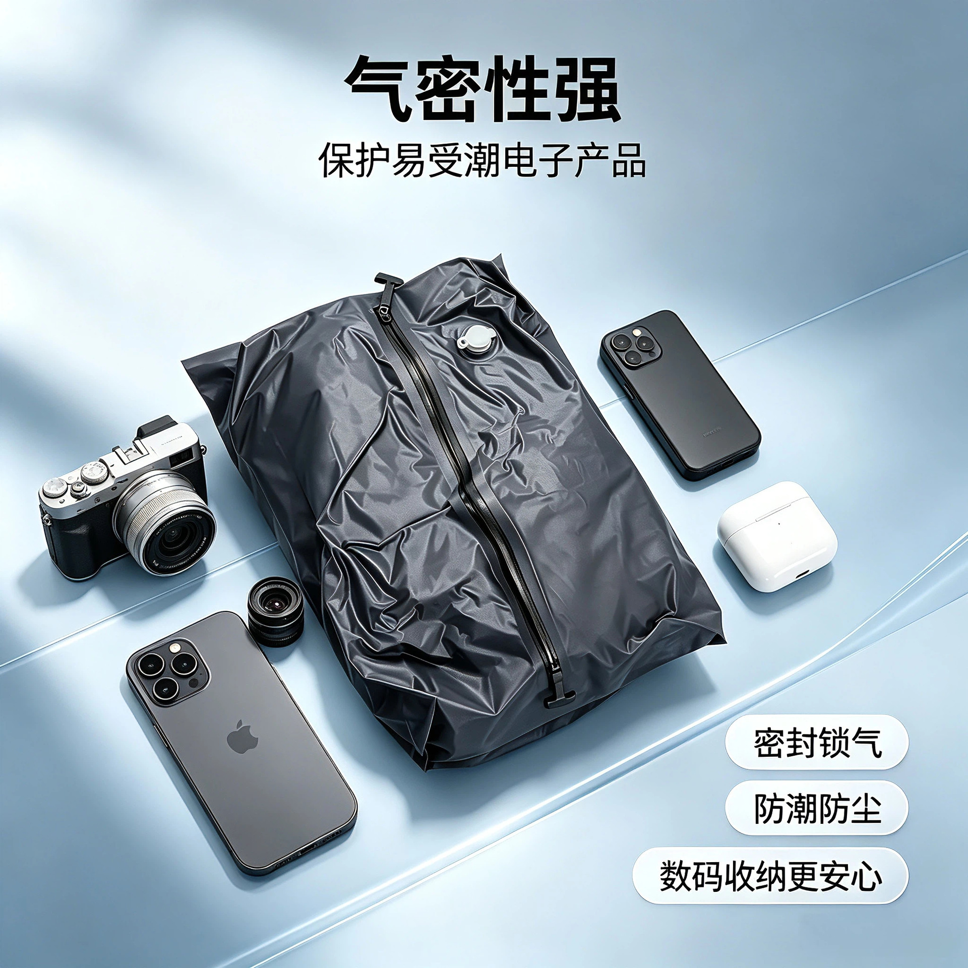 Travel vacuum compression airtight bag for outdoor cycling storage, moisture-proof and waterproof, portable clothing storage bag for business trips and travel