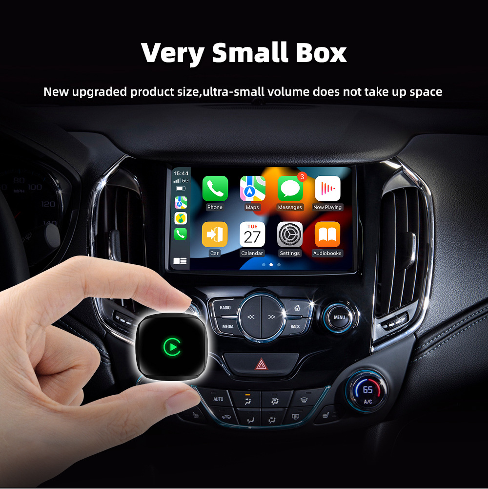 Cross-border best-selling mini portable wireless CarPlay adapter, compatible with Apple/Android devices, a 2-in-1 in-car connectivity box