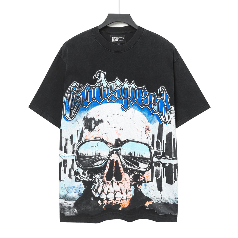 25ss アメリカのトレンディなブランド GOD ロックバンド ヒップホップ レタープリント 半袖 高品質 コットン Tシャツ カップル同スタイル|undefined