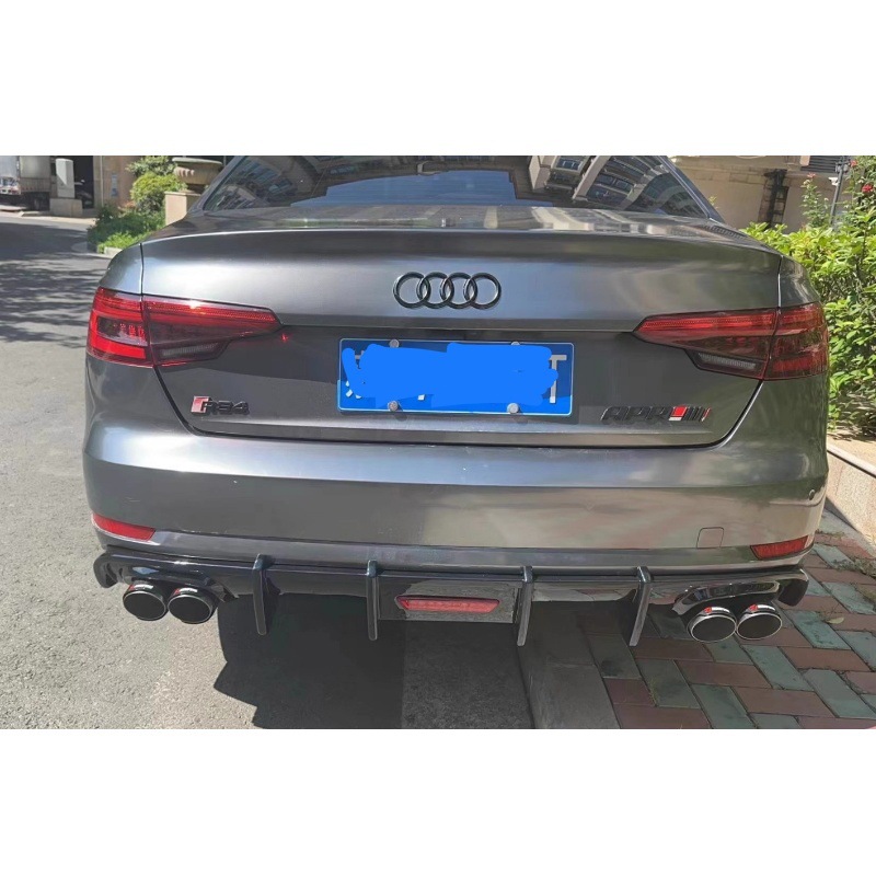 Suitable for Audi 171819 A4L/S4 Modified Rear Lip with Lights, Four Tail Pipes, Horizontal Lights, Tail Lip, Standard Sports Version