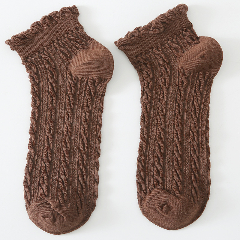 Verano y otoño nuevas señoras leche café color torque calcetines de barco estilo fino absorbente de sudor malla transpirable calcetines de algodón calcetines cortos al por mayor