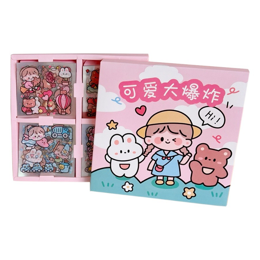 Tengyi Youpin 100 mano cuenta pegatinas traje lindo dibujos animados mano cuenta pegatinas material decorativo patrón bolsa de regalo