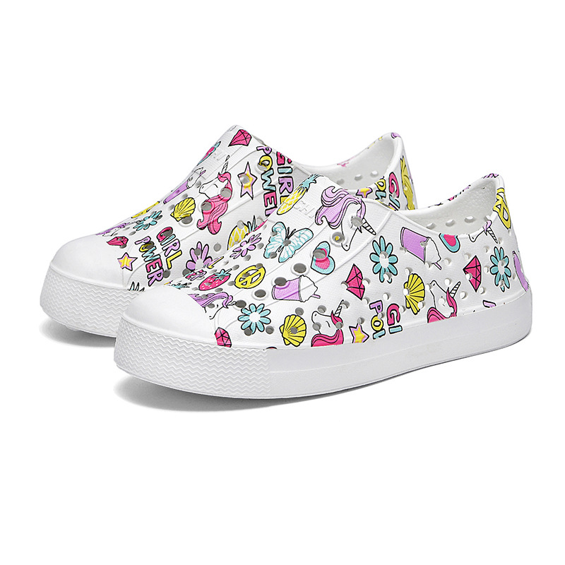 Agujero zapatos de verano niños niñas zapatos de playa lindo de dibujos animados Botas de lluvia padre-hijo antideslizante sandalias impermeables