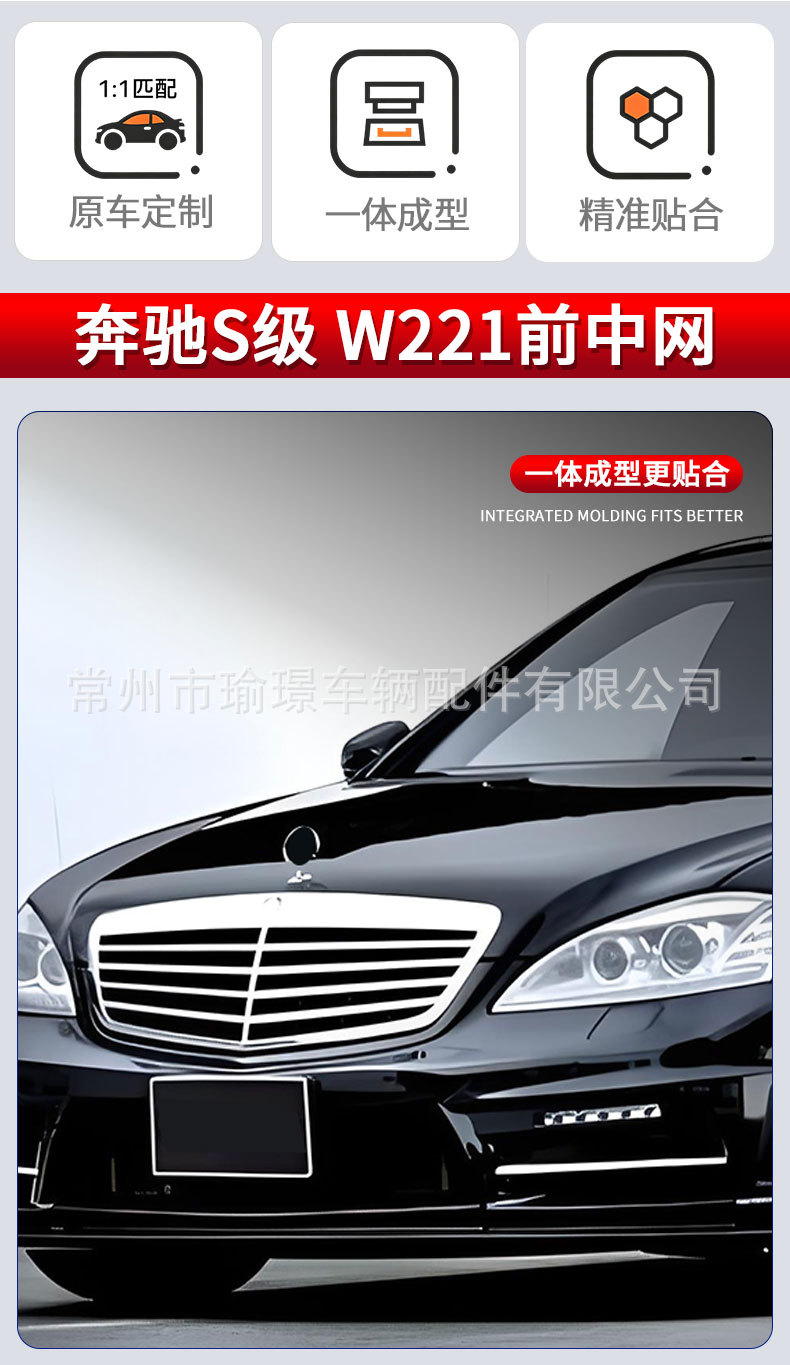 Suitable for Mercedes-Benz S-Class-W221 09-13 model front bumper grille 2048802983/2048801583
