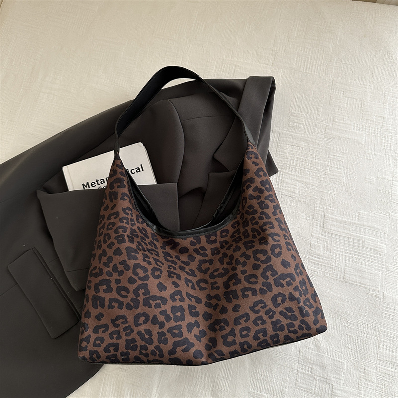 Invierno, otoño, invierno, gran capacidad para trabajar, bolsa de viaje, mujer 2024 nueva moda, bolso de hombro con leopardo.