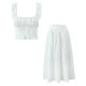 Foreign trade wholesale spring new European and American style ruffled sleeveless slim small top oversized skirt overskirt suit