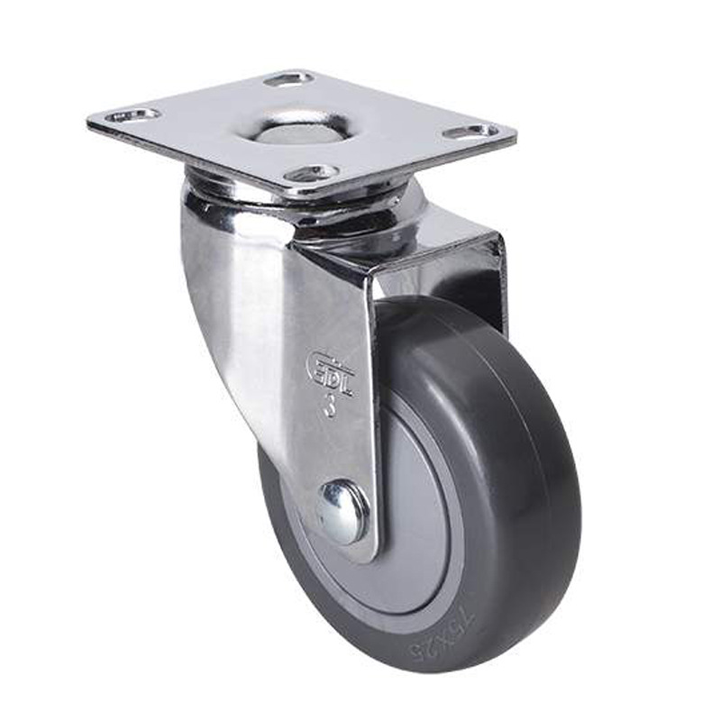 Rueda Giratoria Cromada de Poliuretano de 2.5, 3 y 4 Pulgadas con Freno para Carros y Gabinetes