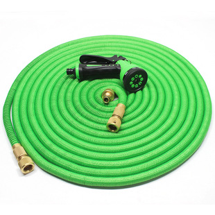 Tpe Material Copper-Plated Household Garden Telescopic Water Pipe Garden Garden Watering Flower 3 Times Magic Water Pipe Water Gun Accessories