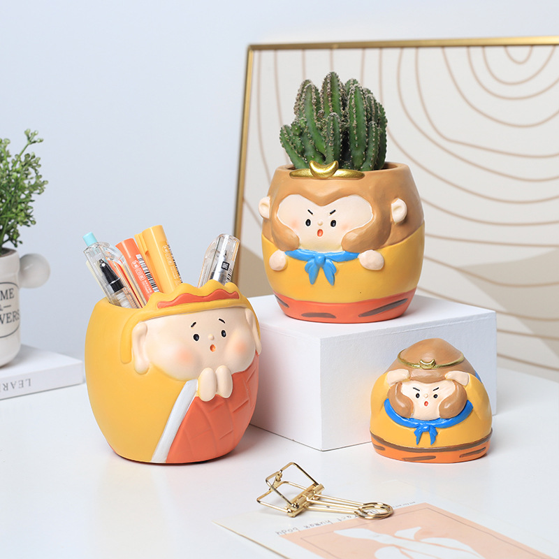 Chậu Cây Resin Chậu cây mọng nước hình mèo resin phong cách Mỹ, chậu mini để bàn, trang trí nhà và sân vườn (RG-180)
