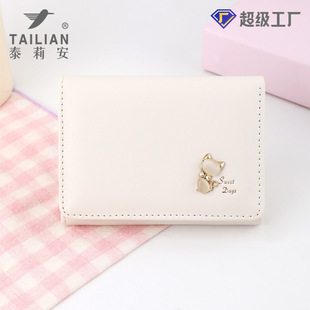 Cross-border New Cute Large Capacity Girl Business Card Storage Card Wallet Instagram Women's Cute Kitten Wallet