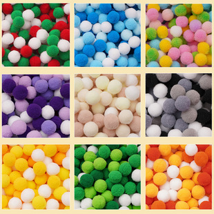 Mixed color polyester high elastic small plush ball decorative jewelry accessories children's creative handmade diy ornament material round ball