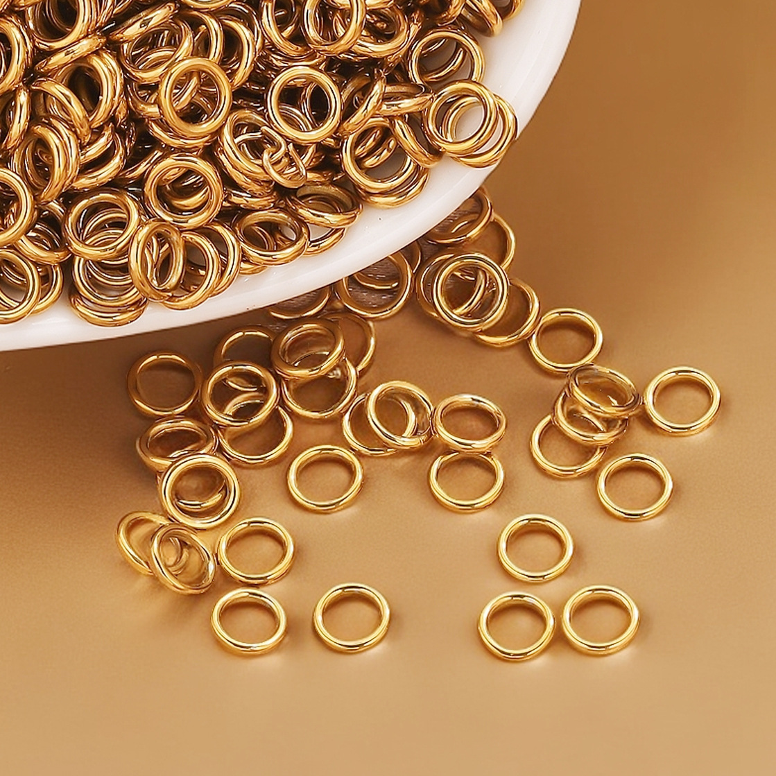 Anillo cerrado de oro multi-especificación acero titanio color DIY pulsera de acero inoxidable collar conector anillo accesorios joyería al por mayor