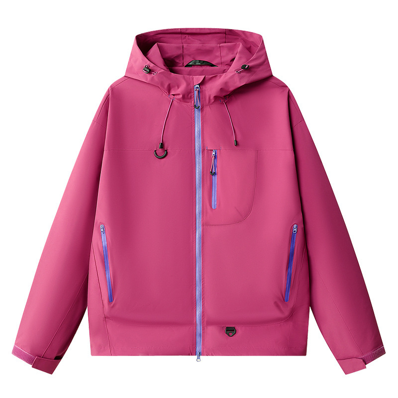 7870冲锋衣男女春秋青少年户外防风防水登山服工装夹克连帽外套|undefined