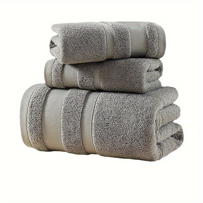 2025新款跨境代发豪华6/纯色毛巾套装纯棉柔软毛巾套装|ms