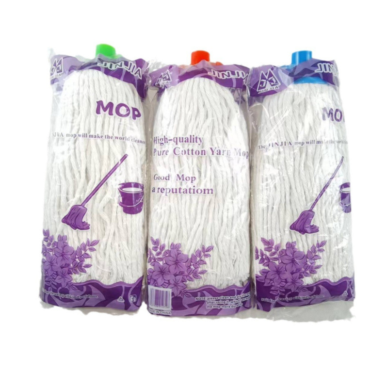 Mayorista cabeza redonda piso duro trapo giratorio hotel limpio doméstico ligero tornillo de agua reemplazable cabeza de trapo de algodón