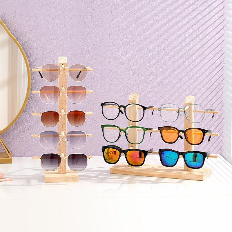 원목 안경 진열대, 고급 액세서리, 탈부착 가능한 선글라스, 근시용 안경, 카운터 보관 및 진열 소품