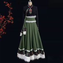 新款藏族舞蹈服分体大摆裙藏服少数民族练功服装艺考练习演出服