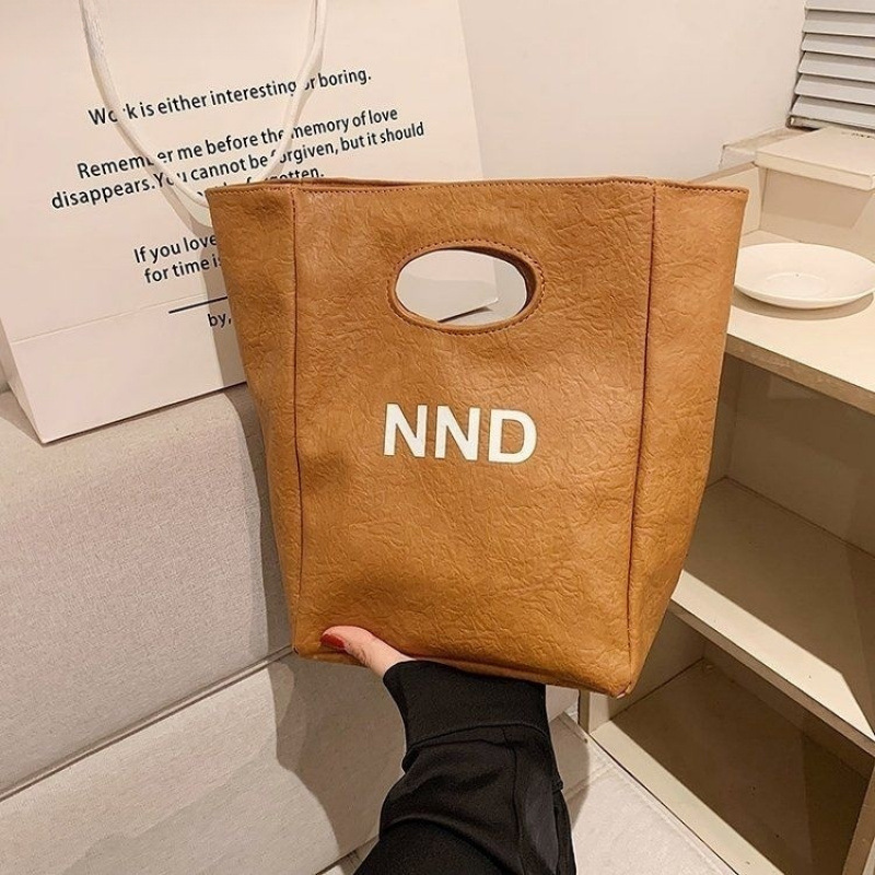 Small Tote Bag for Going Out to Work, Women's Kraft Paper Bag, Commuter Bag, Tote Bag, Niche Retro Waterproof Handbag Small Tote Bag for Going Out to Work, Women's Kraft Paper Bag, Commuter Bag, Tote Bag, Niche Retro Waterproof Handbag