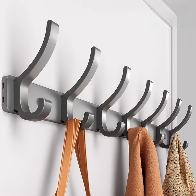 Wall-Mounted Coat Hooks for Hanging on the Wall or Behind the Door, No-Drill Entryway Adhesive Hooks, Strong Load-Bearing Coat and Hat Hooks