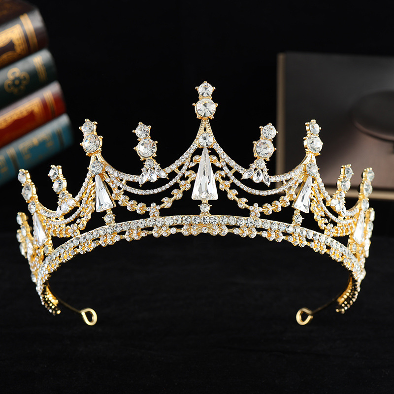 315g Weight Elegant Women's Crown Alloy Diamond Crown