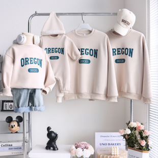 Mother and Child Korean Family Clothing for a Family of Three and Four 2025 New Mother and Daughter Baby Crawling Clothing Autumn Sweatshirt Classy
