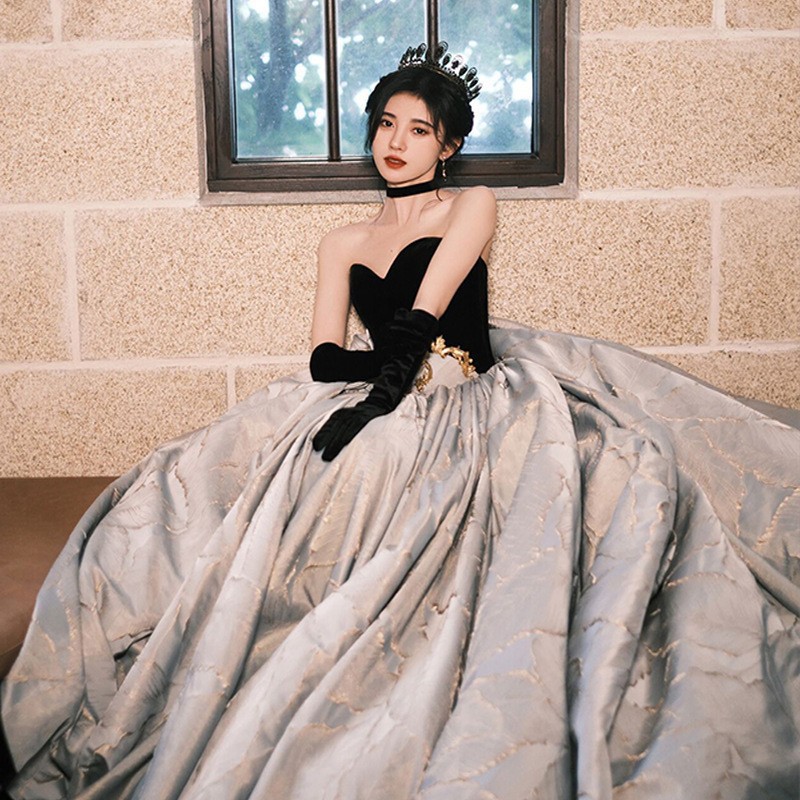 2022 nuevo vestido de bodas de la reunión anual de vestido de brindis de pecho vestido de novia vestido de anfitrión